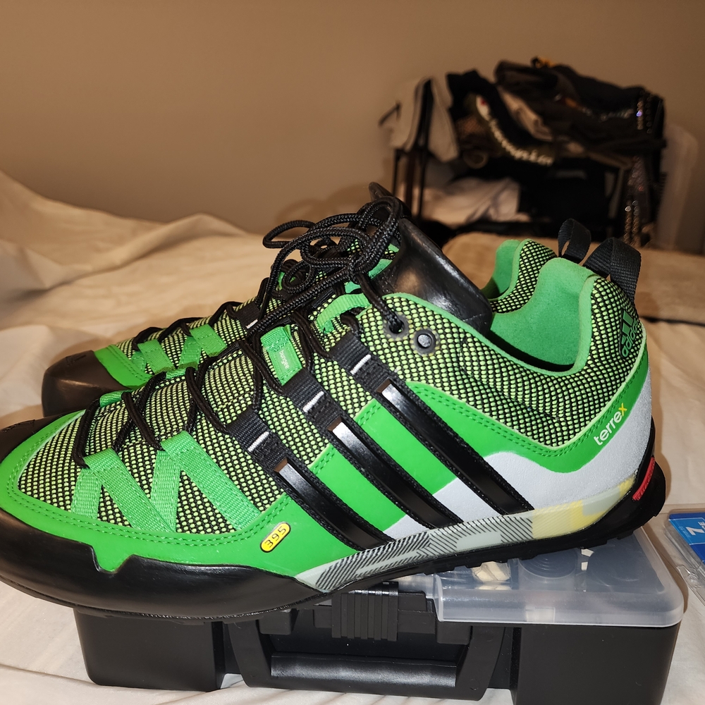 Adidas Green and Black Athletic Shoes with Ankle Support